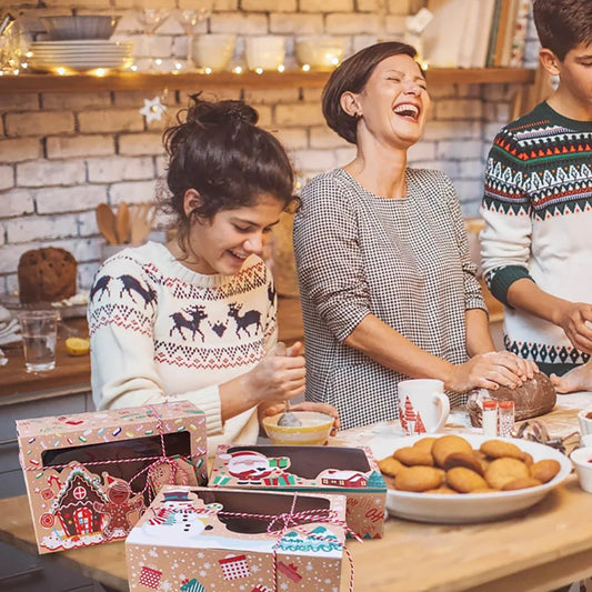 Boîtes de Noël en Papier Kraft – 3/6/9/12 PCS