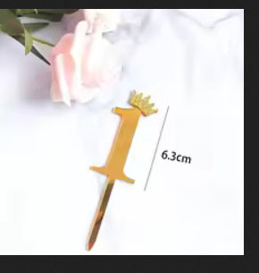 Topper gateaux avec chiffres de couronne à paillettes en acrylique