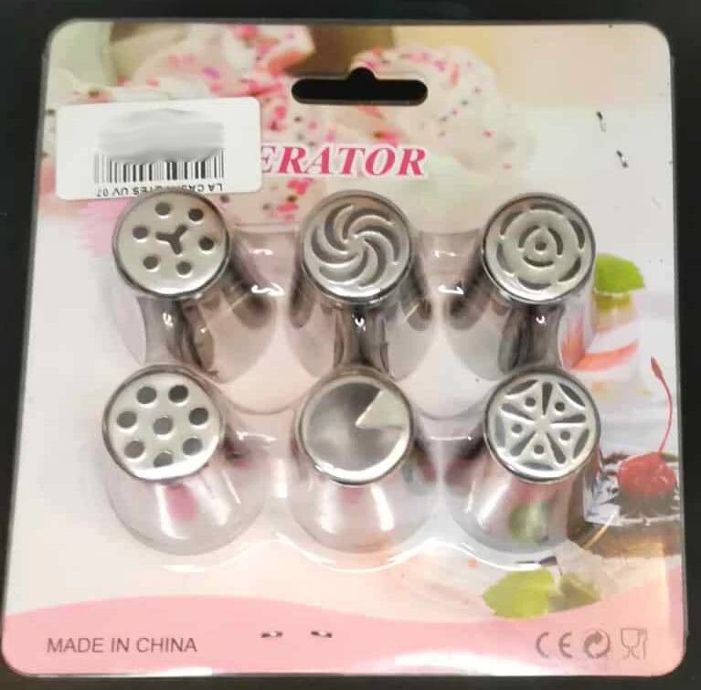 Kit de 6 douilles russes à pâtisserie – 2 modèles disponibles – Décoration fleurs professionnelles en inox