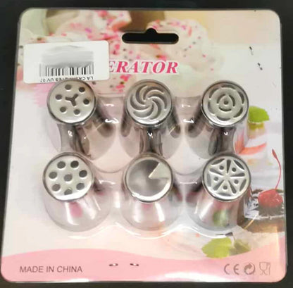 Kit de 6 douilles russes à pâtisserie – 2 modèles disponibles – Décoration fleurs professionnelles en inox