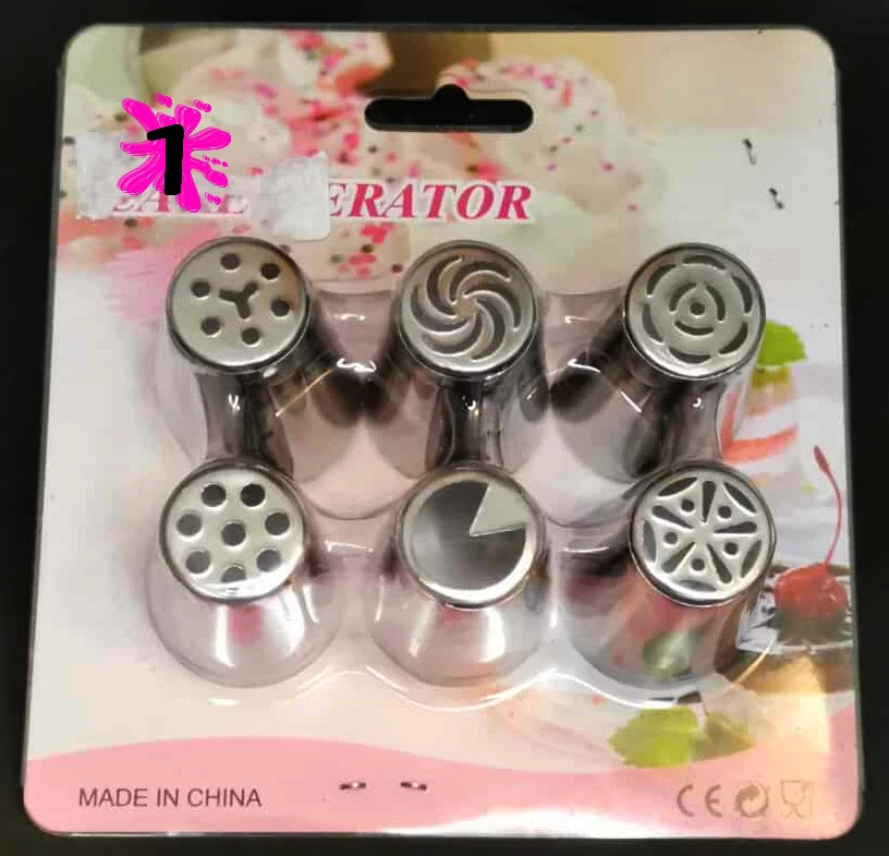 Kit de 6 douilles russes à pâtisserie – 2 modèles disponibles – Décoration fleurs professionnelles en inox