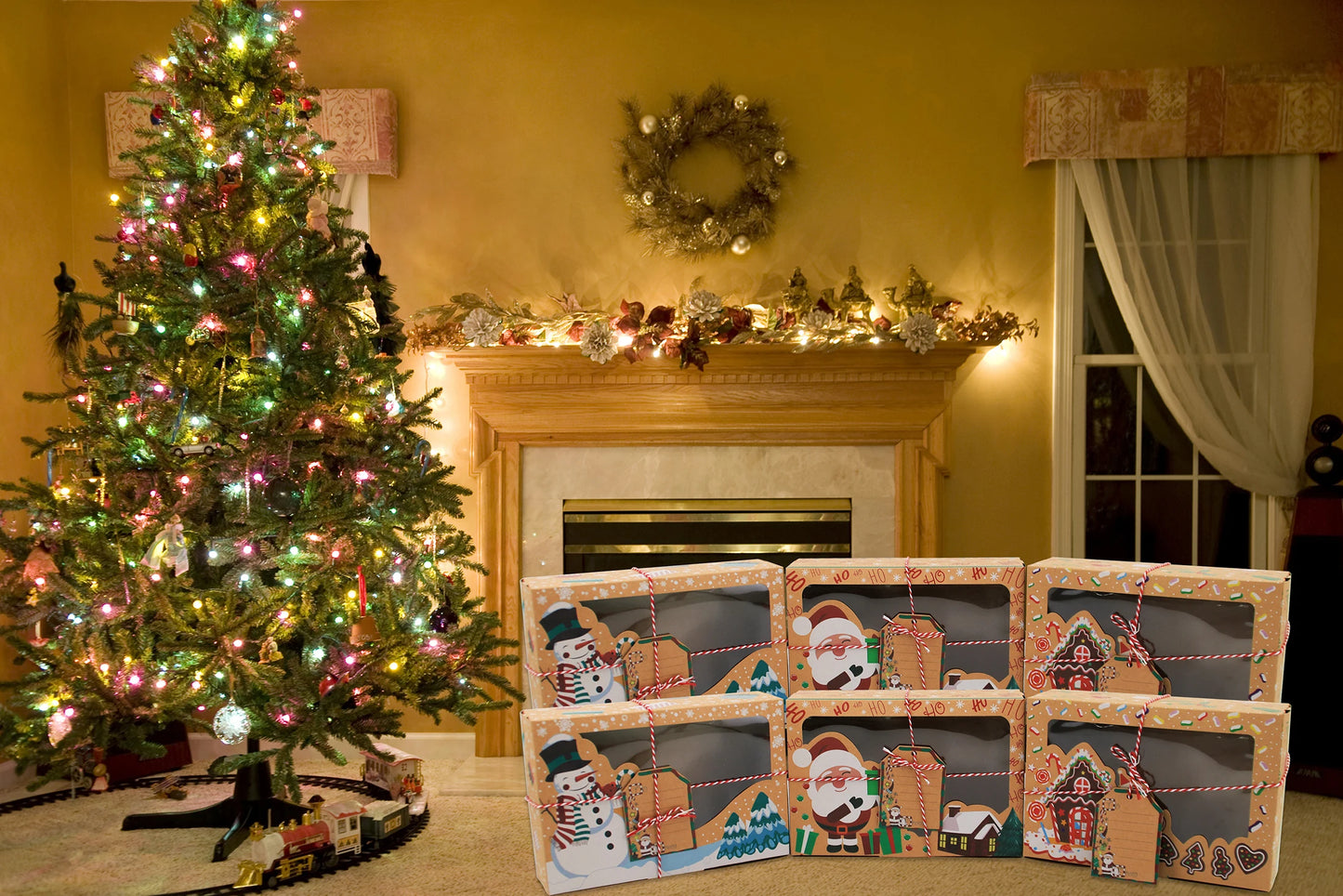 Boîtes de Noël en Papier Kraft – 3/6/9/12 PCS