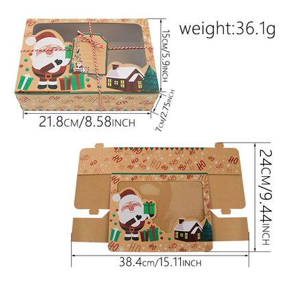 Boîtes de Noël en Papier Kraft – 3/6/9/12 PCS