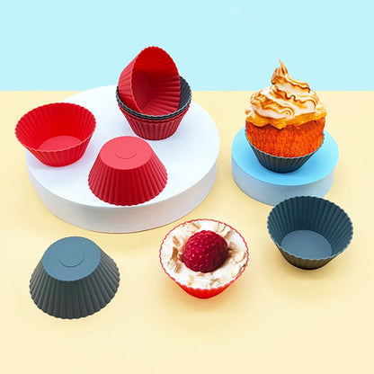 12 pièces de moules à muffins en silicone réutilisables, pour pâtisserie, desserts, pudding, ramequins