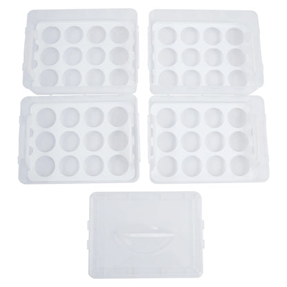 Porte-cupcakes à 4 niveaux, 48 grilles, boîte de rangement transparente pour cupcakes avec poignée, boîte de transport Mobile pour desserts Portable