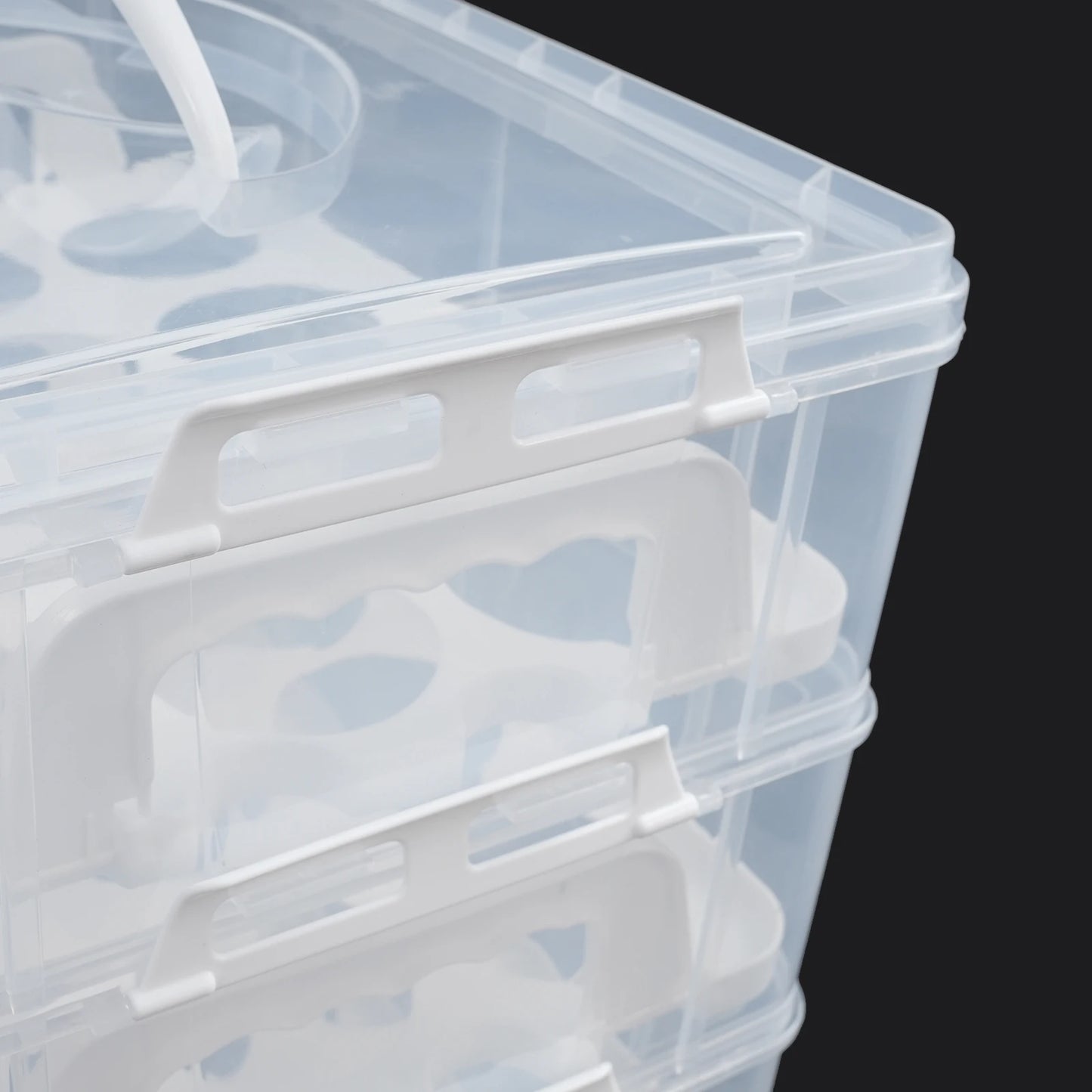 Porte-cupcakes à 4 niveaux, 48 grilles, boîte de rangement transparente pour cupcakes avec poignée, boîte de transport Mobile pour desserts Portable