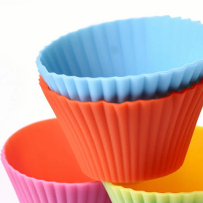 12 pièces de moules à muffins en silicone réutilisables, pour pâtisserie, desserts, pudding, ramequins