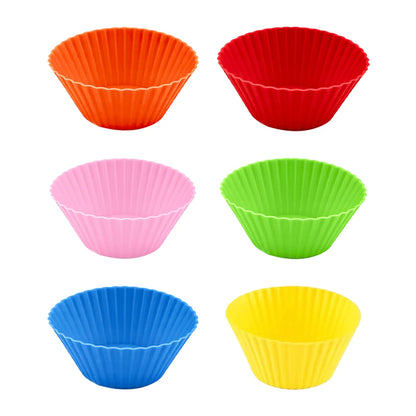 12 pièces de moules à muffins en silicone réutilisables, pour pâtisserie, desserts, pudding, ramequins