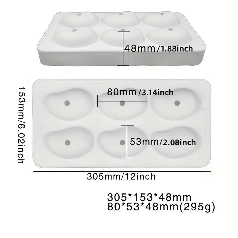 Moule de cuisson de gâteau mangue en Silicone à 6 cavités, pour Trompe l'oeil