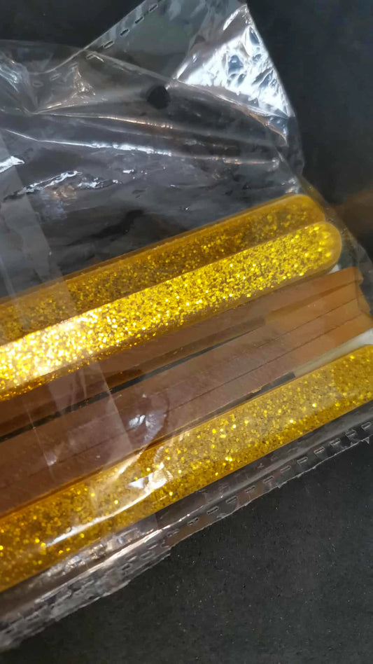 Bâtonnets Magnum Cake transparents pailletés or ou full or – Acrylique réutilisable