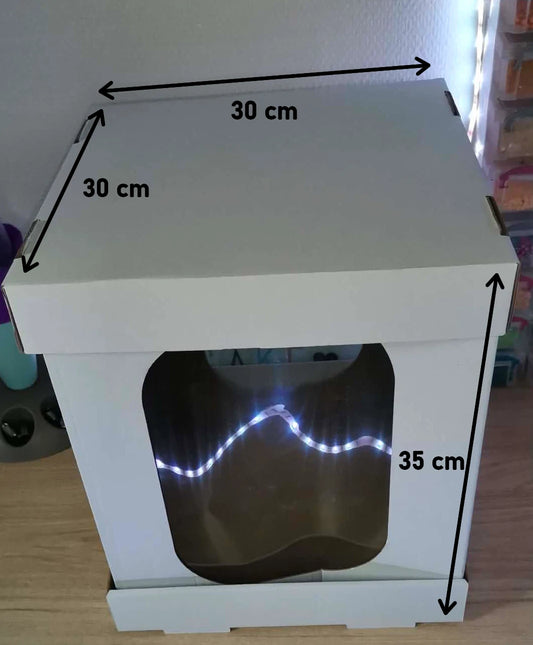 Boîte à Gâteau en Carton Renforcé 30x30x35 cm – 2 Faces Transparentes
