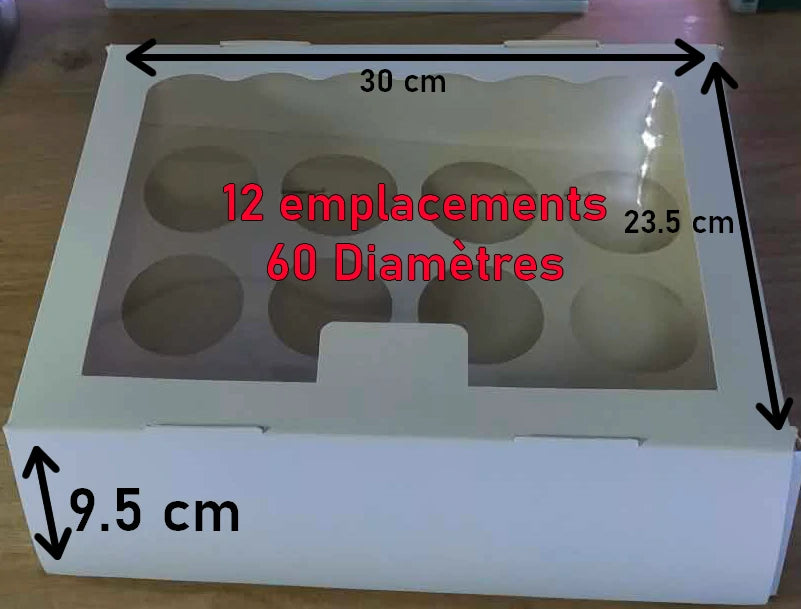Boîte à Cupcakes – 12 emplacements (30 x 23,5 x 9,5 cm)