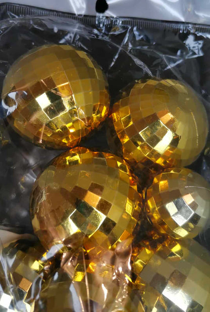 Lot de 13 Boules Décoratives Effet Miroir – Argent & Or – Diamètres Variés