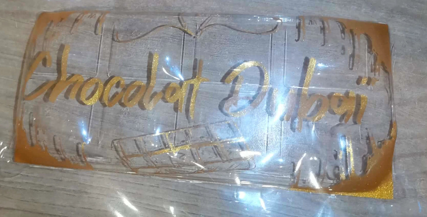Moule pour tablette de chocolat avec transfert  15cm X 6.5Cm