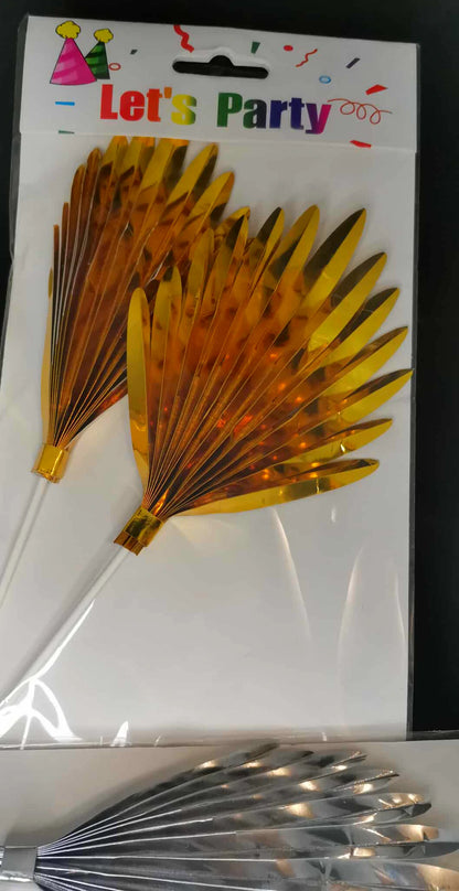 Toyvian 2pièces décorations de gâteaux, couleurs or et argent