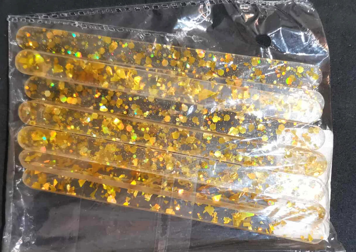 Bâtonnets Magnum Cake transparents pailletés or ou full or – Acrylique réutilisable
